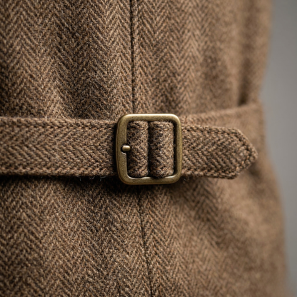 Men’s Tweed Vest Classic Herringbone Waistcoat