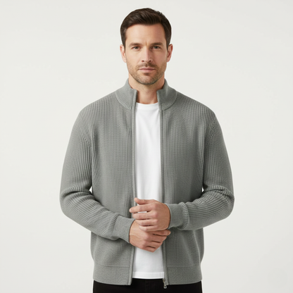 Men's Knit Zip Cardigan Sweater