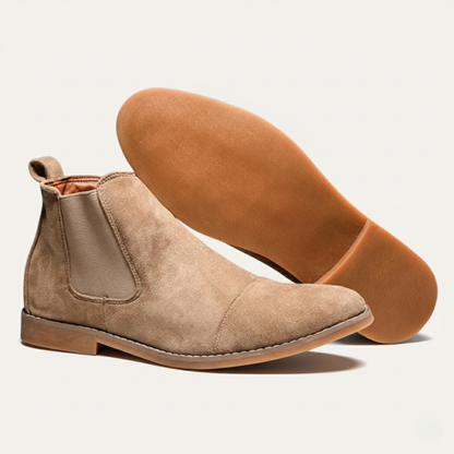 Men's Suede Chelsea Boots Slip On Brown