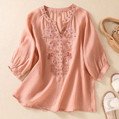 Serafina Cotton-Linen Blouse