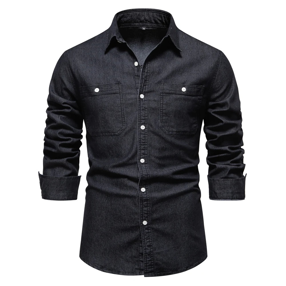 Mercer Men's Slim Fit Denim Shirt - Vonnera