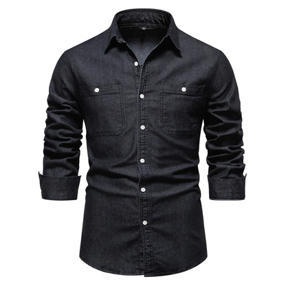 Mercer Men's Slim Fit Denim Shirt - Vonnera