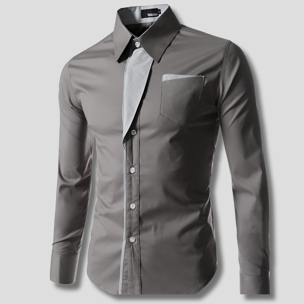 Men's Cotton Long-Sleeve Dress Shirt Classic Design - Vonnera
