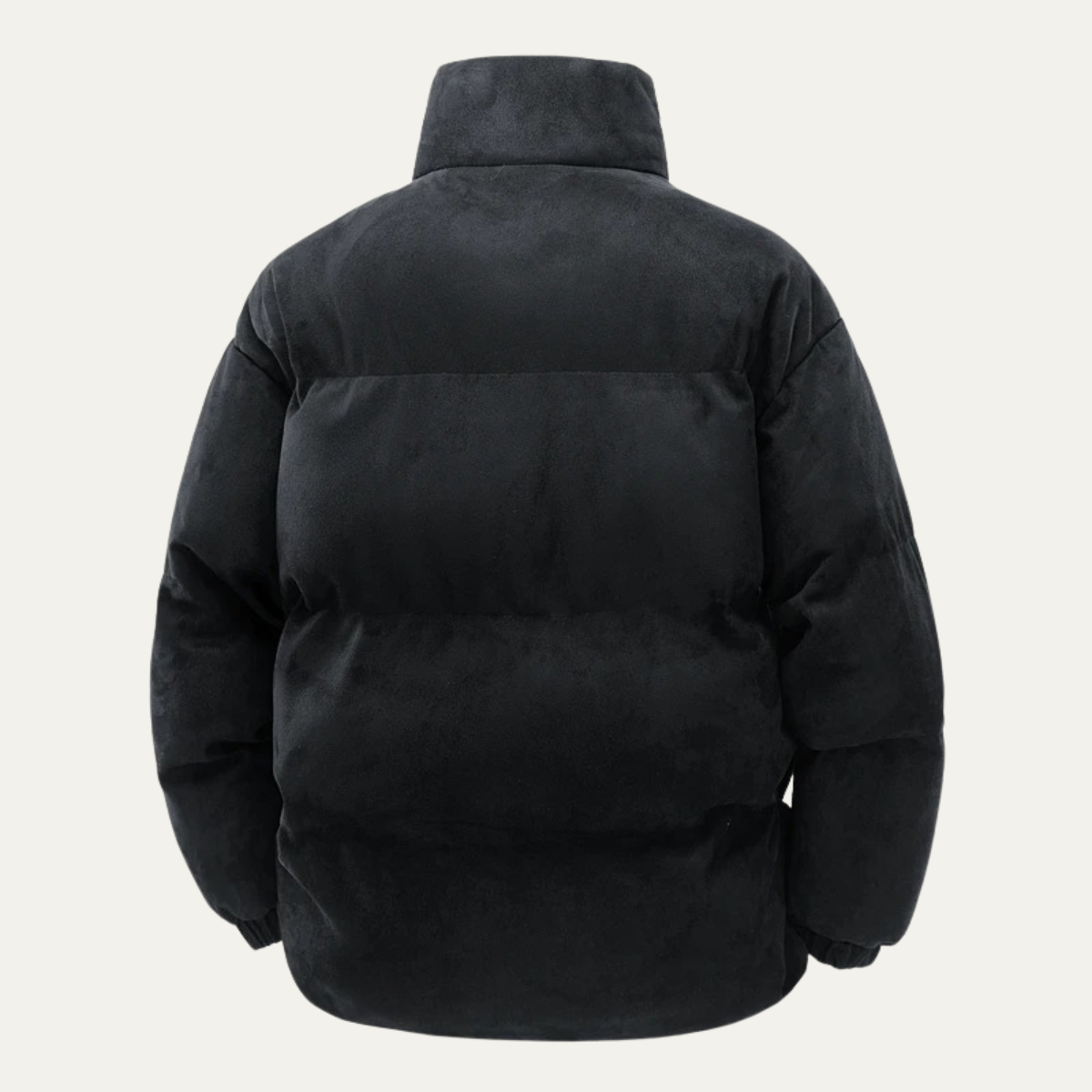 Men's Suede Puffer Jacket Cotton Padded Tan