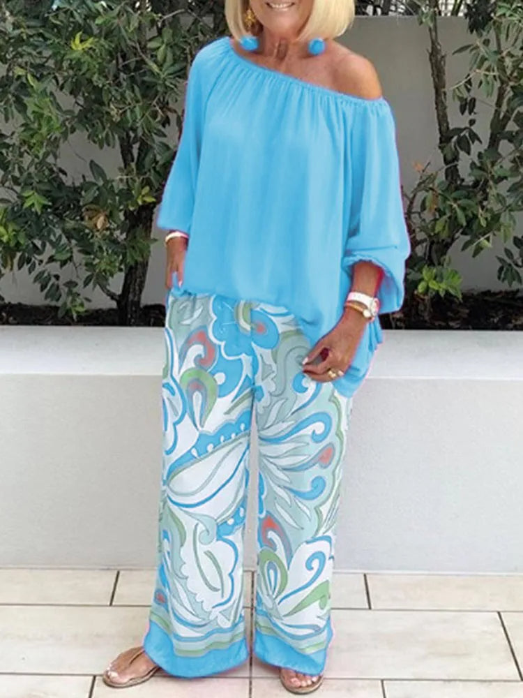 Women's Off Shoulder Two Piece Outfit