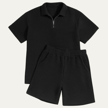 Men's Polo Shorts Set Red