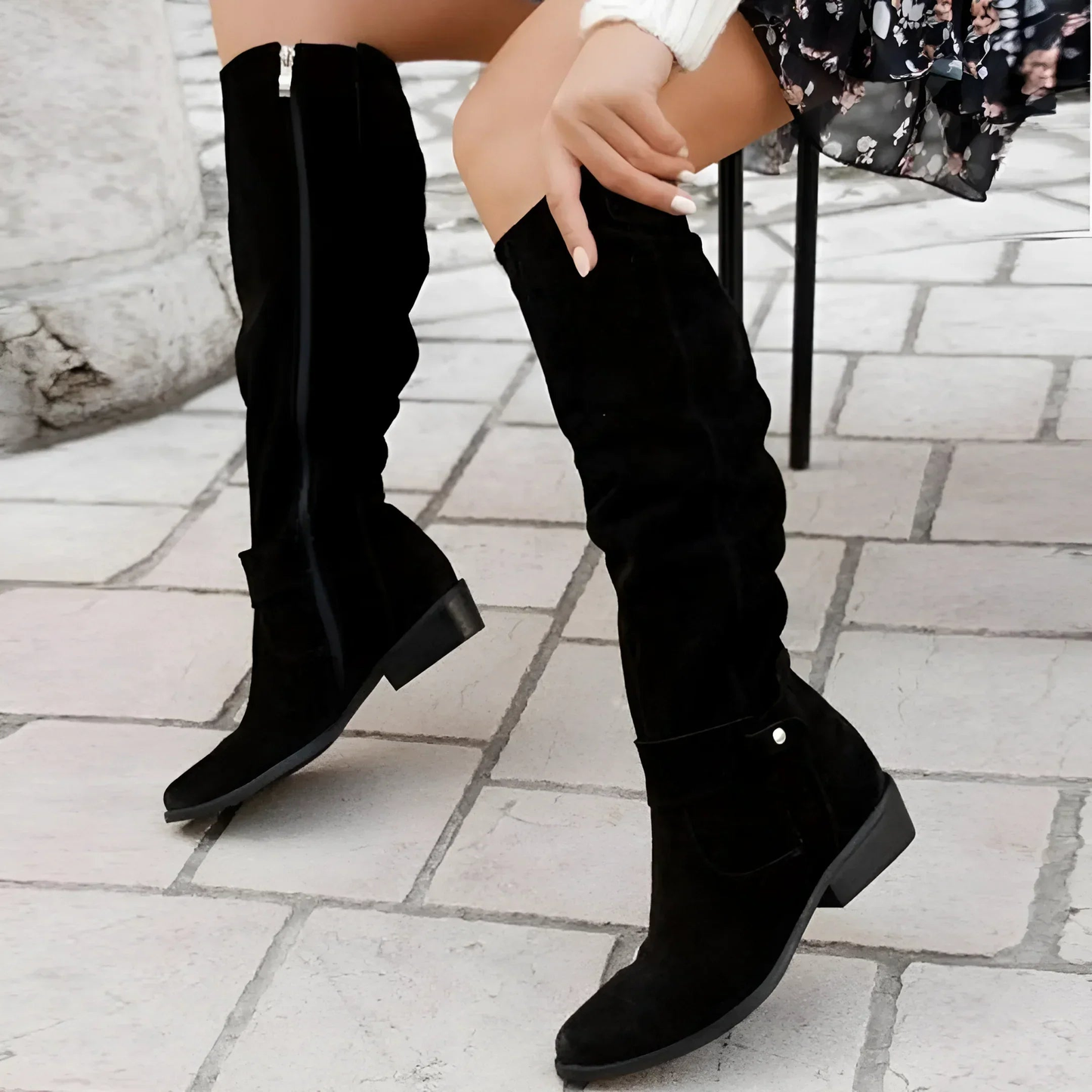 Women Suede Knee High Boots