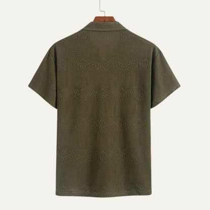 Men's Breathable Knitted Polo Shirt V Neck