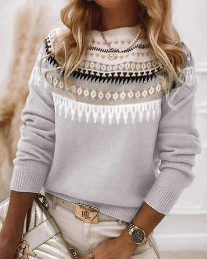 Women's Printed Long Sleeve Sweater - Vonnera