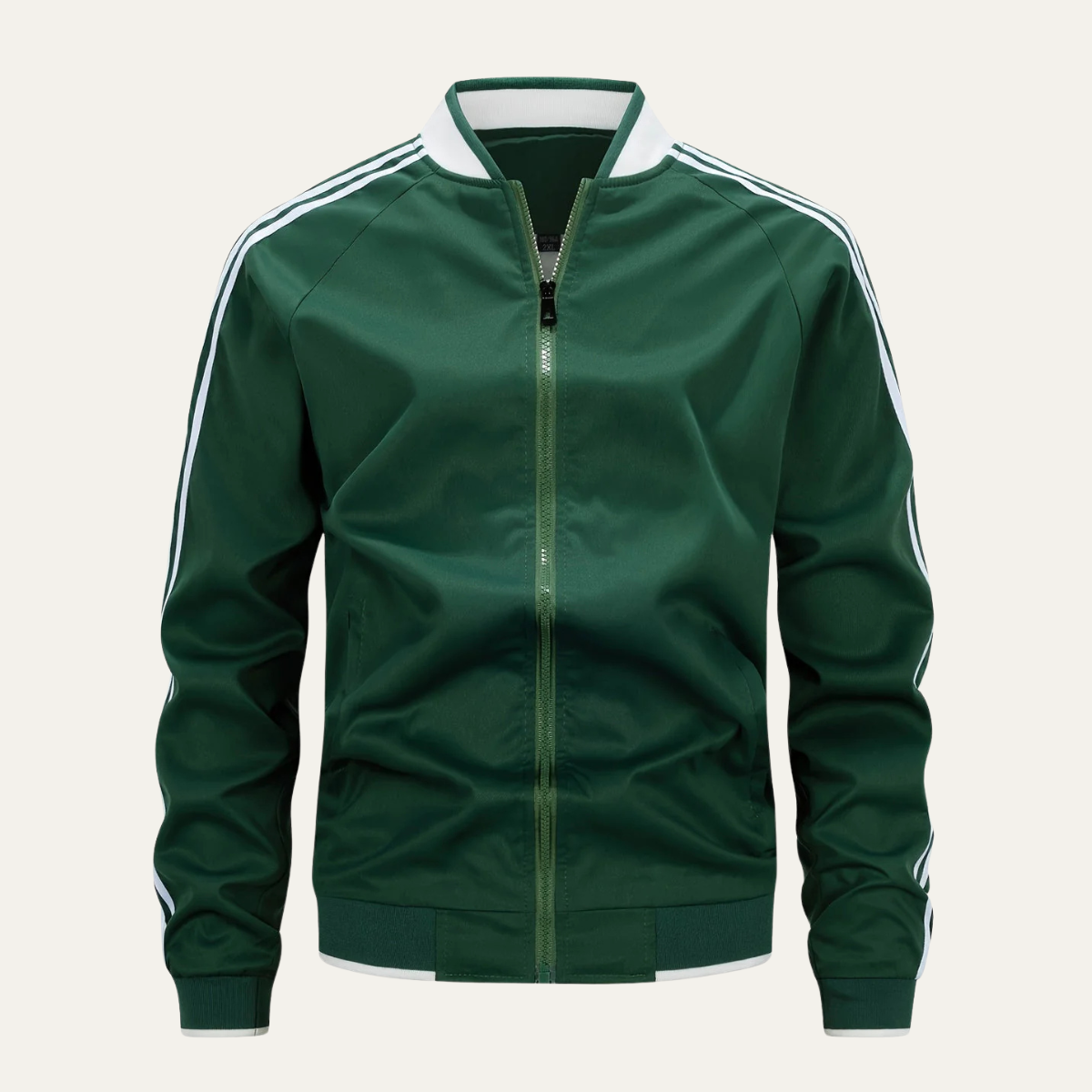 Men's Lightweight Zip Up Track Jacket Breathable Striped