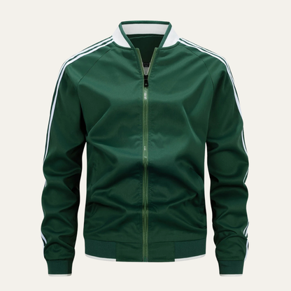 Men's Lightweight Zip Up Track Jacket Breathable Striped