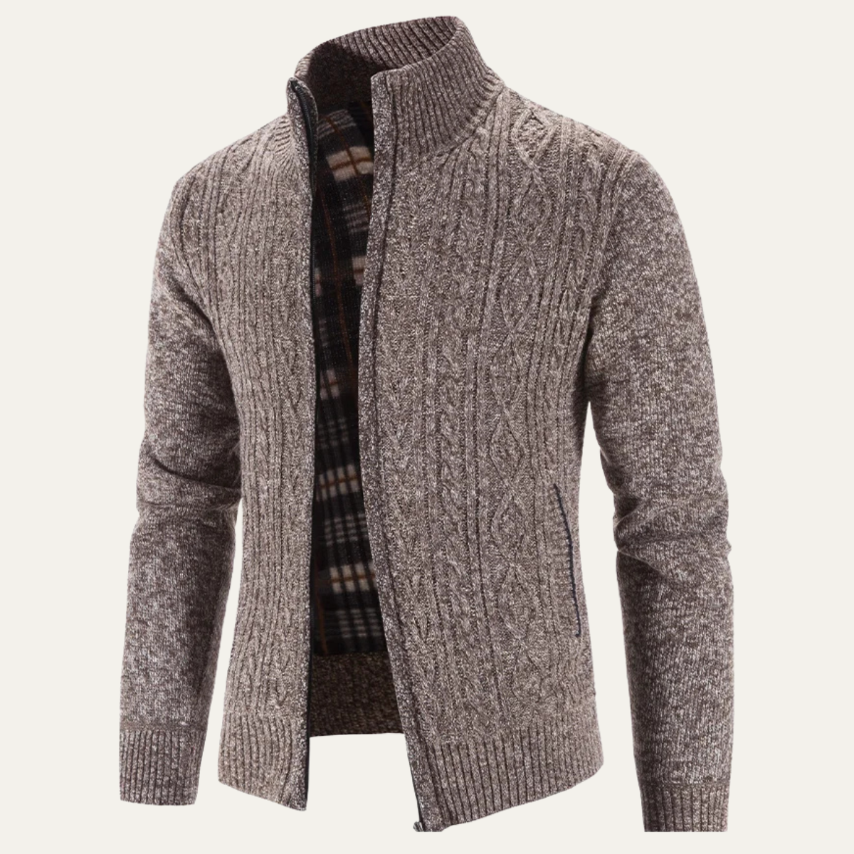 Men's Fleece Zip Up Jacket Warm Knit