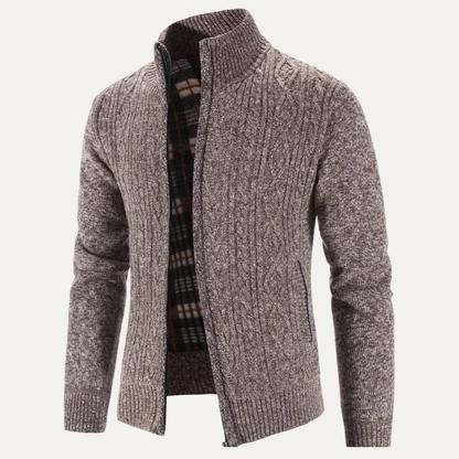 Men's Fleece Zip Up Jacket Warm Knit