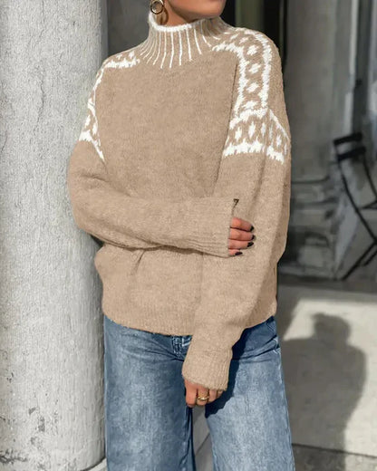 Women's Ribbed Neck Sweater