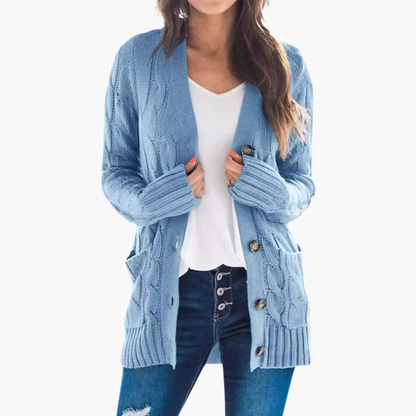 Women's Button Front Cardigan Sweater with Pockets