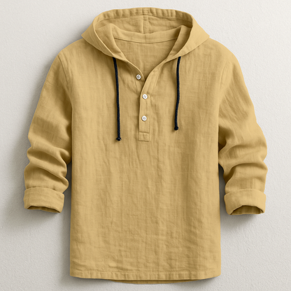 Men's Button Neck Pullover Hoodie