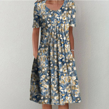 Women's Floral Dress With Pockets Casual