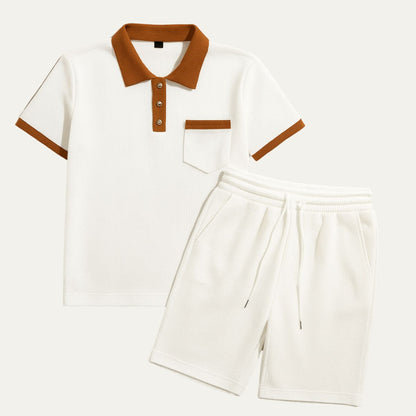 Men's Cotton Polo Shirt And Shorts Set - Vonnera