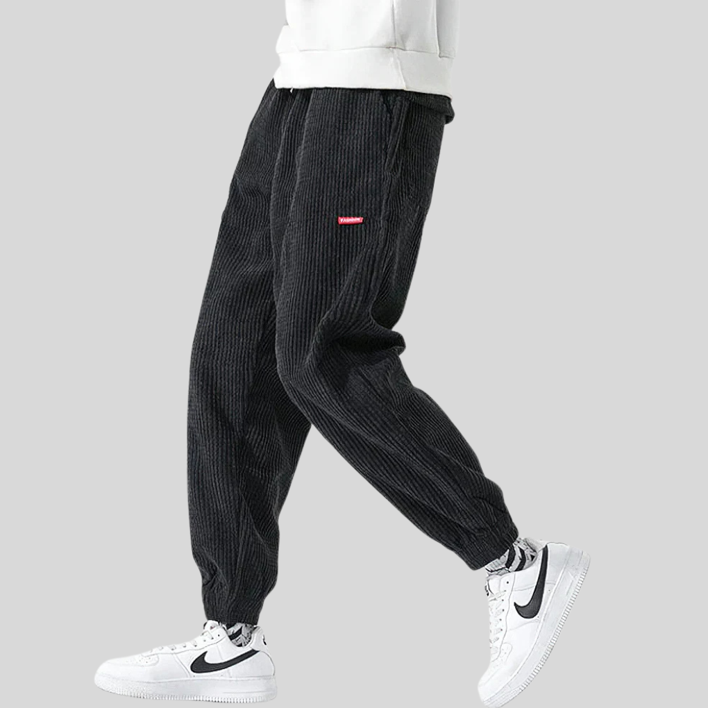 Men's Corduroy Wide Leg Joggers Relaxed Fit