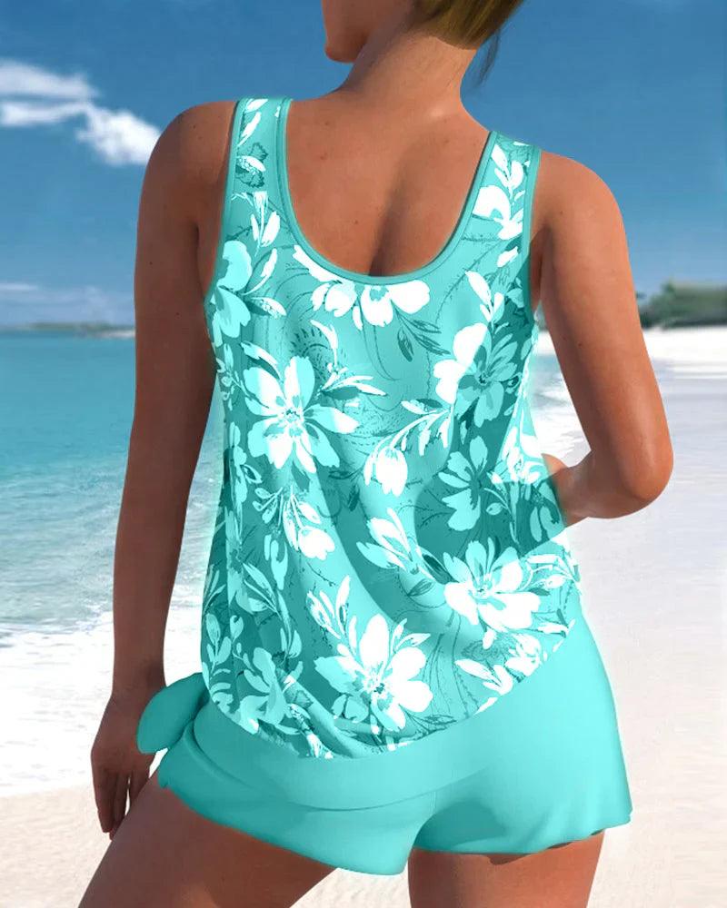 Women's Two Piece Tankini Swimsuit Set
