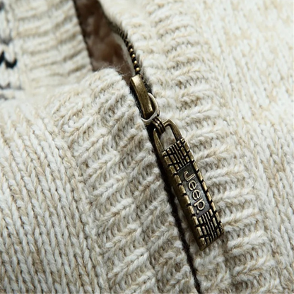 Men's Winter Knit Hooded Jacket Zip Up