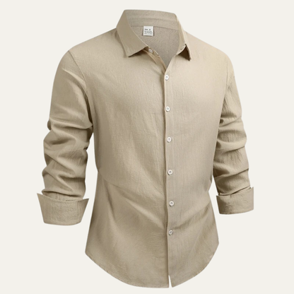 Men's Linen Cotton Button Down Shirt