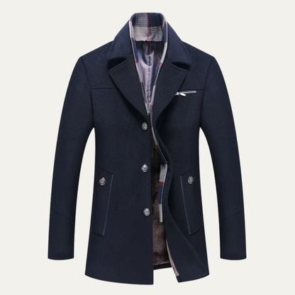 Men's Wool Blend Long Winter Business Coat - Vonnera