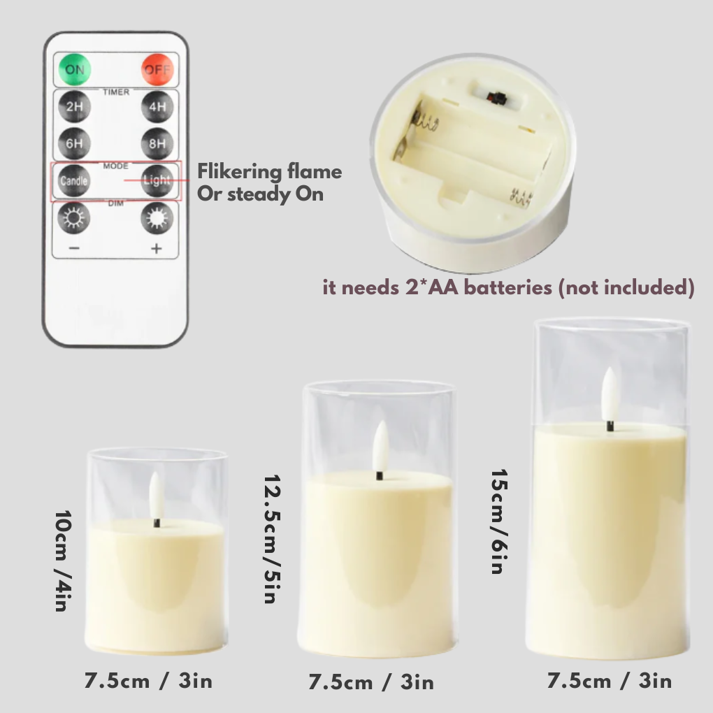 Led Candle 3 Piece Set - Vonnera