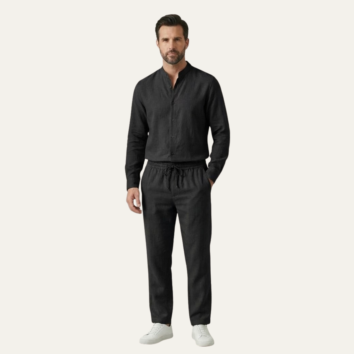 Men's Cotton Linen Casual Shirt And Pants Set