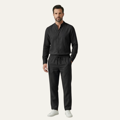Men's Cotton Linen Casual Shirt And Pants Set
