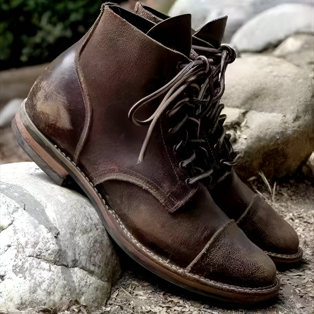 Men's Lace-Up Boots Vintage Leather Brown