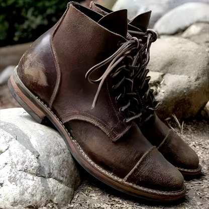 Men's Lace-Up Boots Vintage Leather Brown