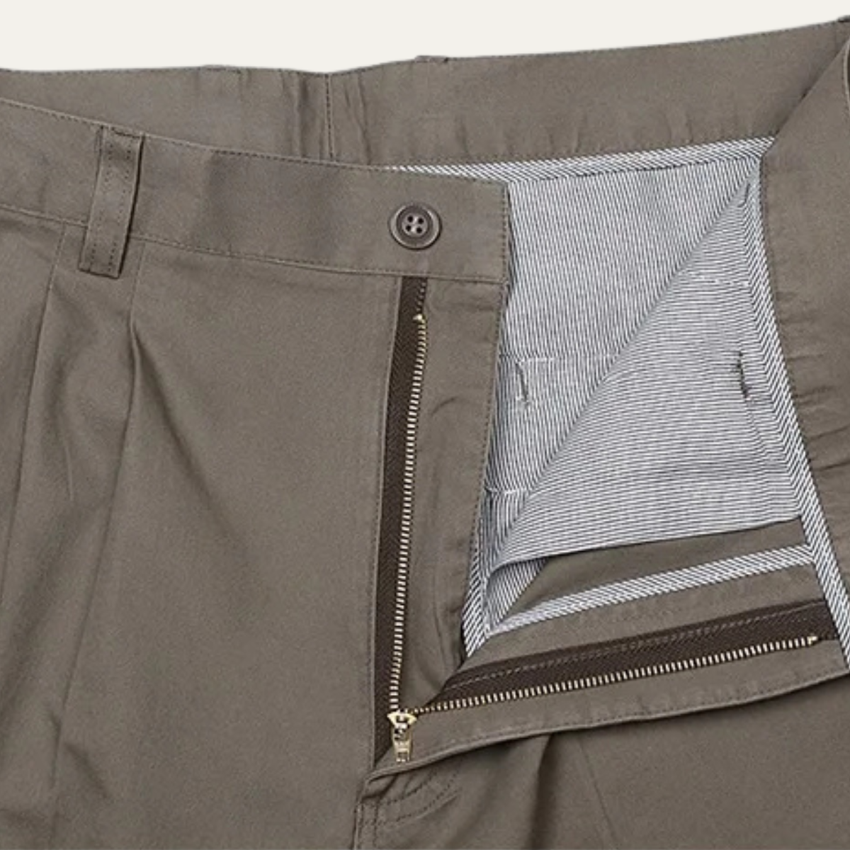 Men's Classic Straight Leg Pants Double Pleated Cotton