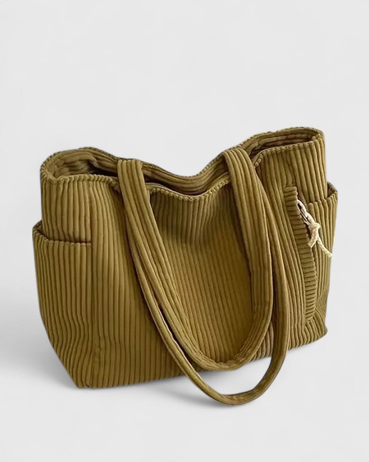 Women's Ribbed Handbag Luxurious Fabric