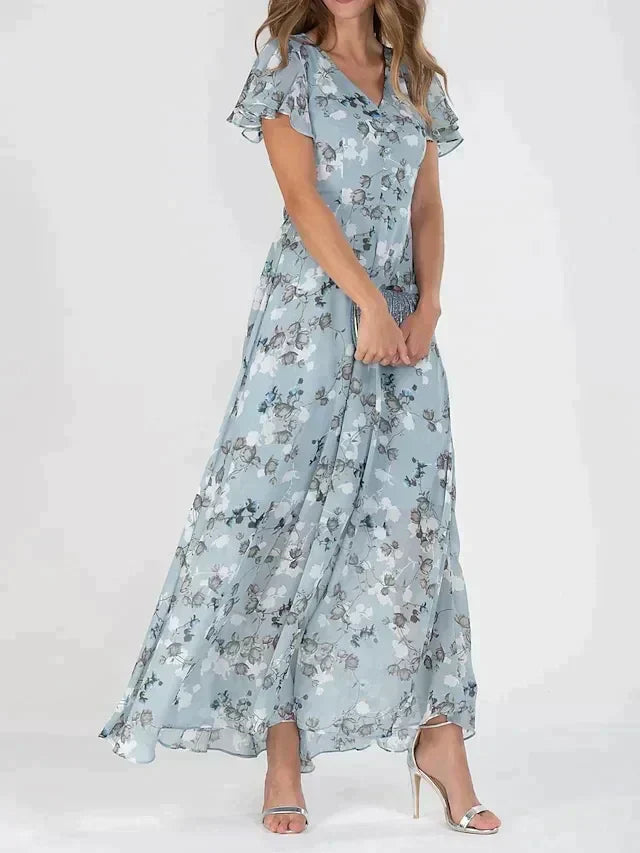 Women's Floral V-Neck Maxi Dress - Vonnera