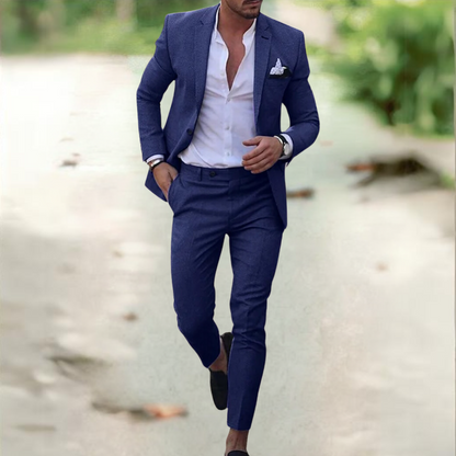 Men's 2 Piece Suit Buttoned Jacket Pants - Vonnera
