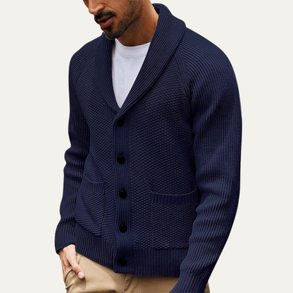 Men's Shawl Collar Cardigan Button Up Sweater