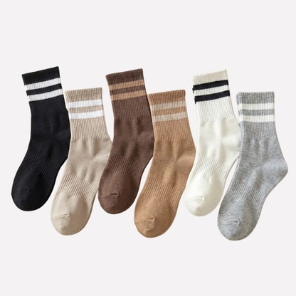 Women's Striped Crew Socks - Vonnera