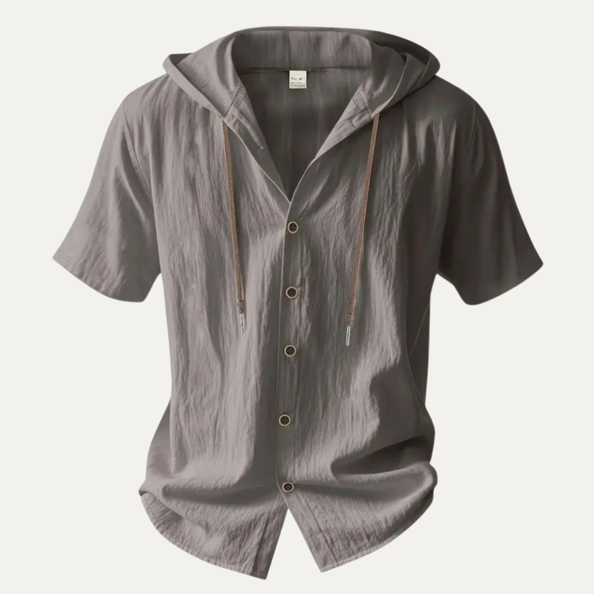 Men's Cotton Linen Hooded Casual Drawstring