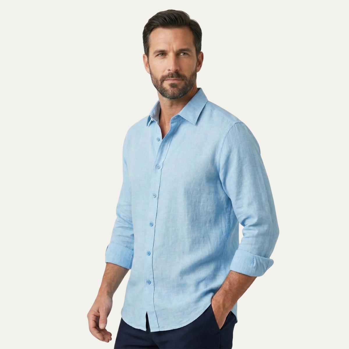 Men's Linen Beach Shirt Casual Summer Lightweight