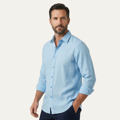 Men's Linen Beach Shirt Casual Summer Lightweight