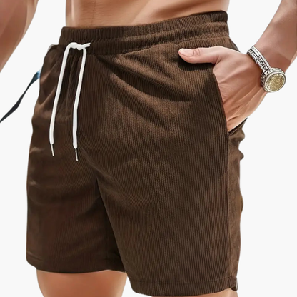 Men's Cotton Cord Shorts Casual Beige