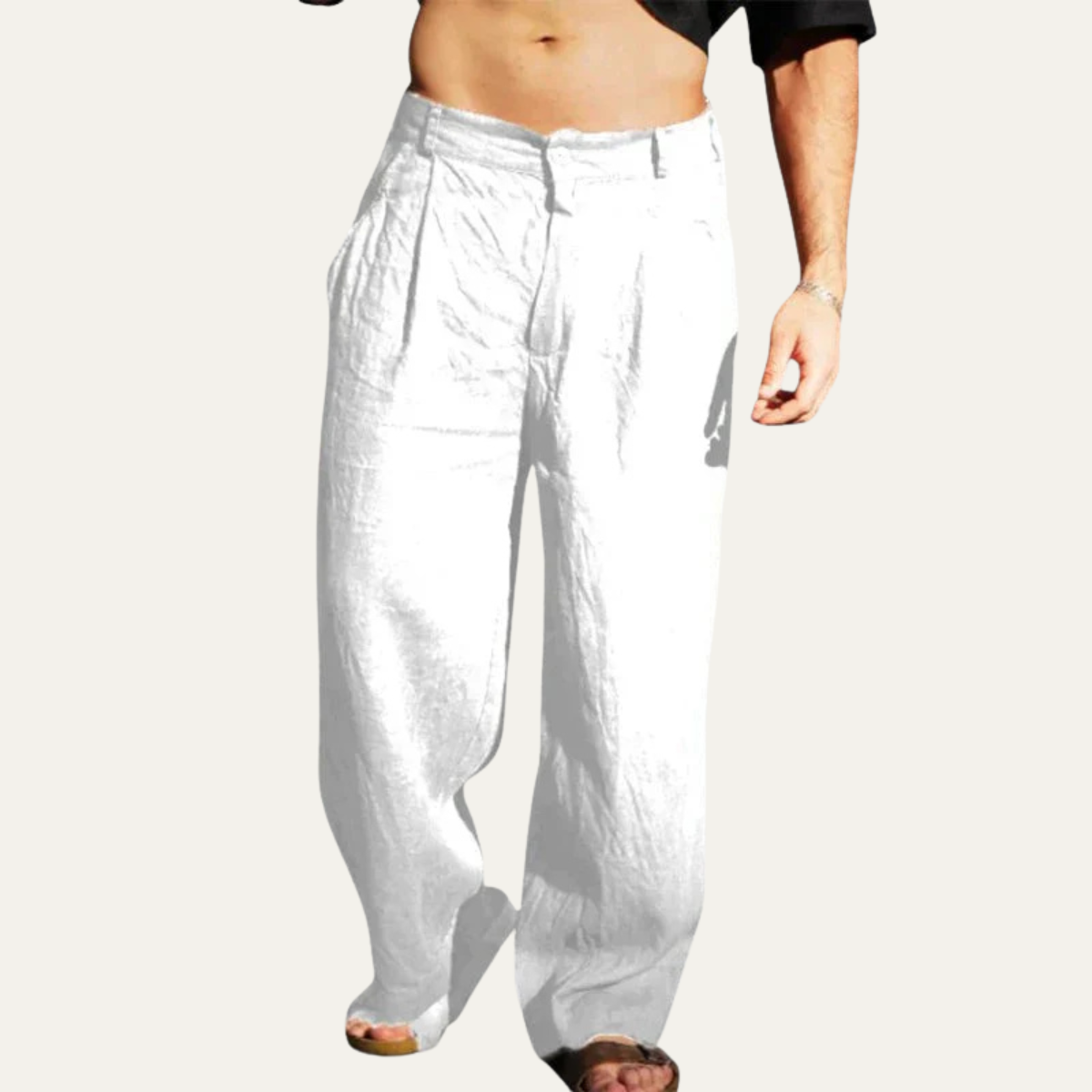 Men's Linen Relaxed Fit Casual Pants
