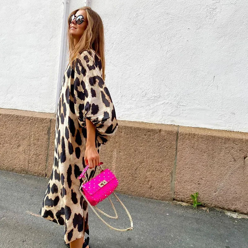Linda Women's Leopard Print Dress