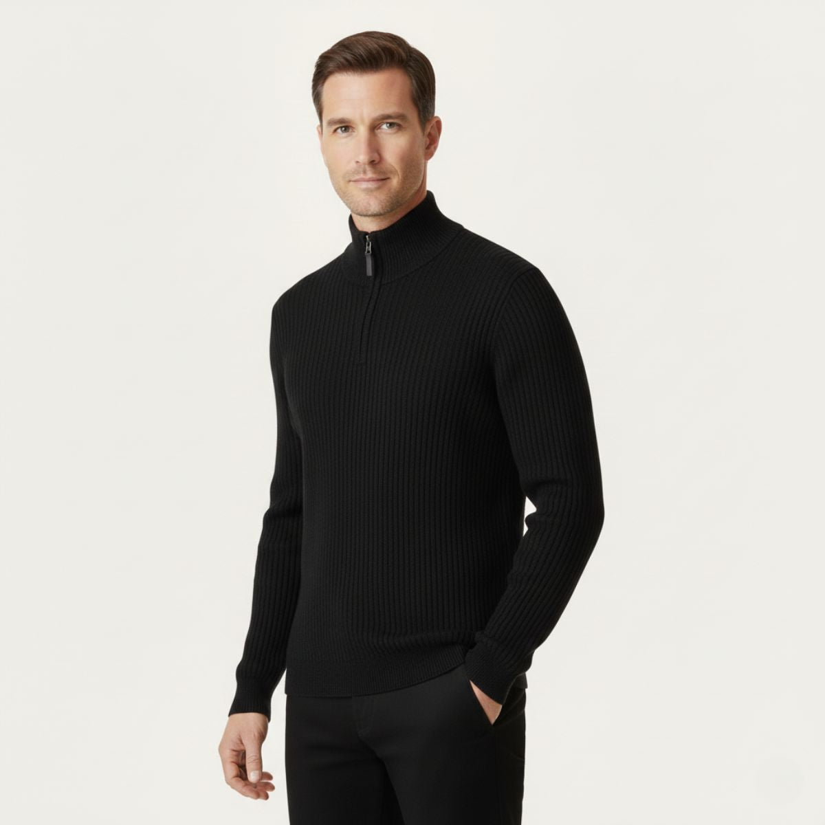 Men's Quarter Zip Sweater Old Money Color