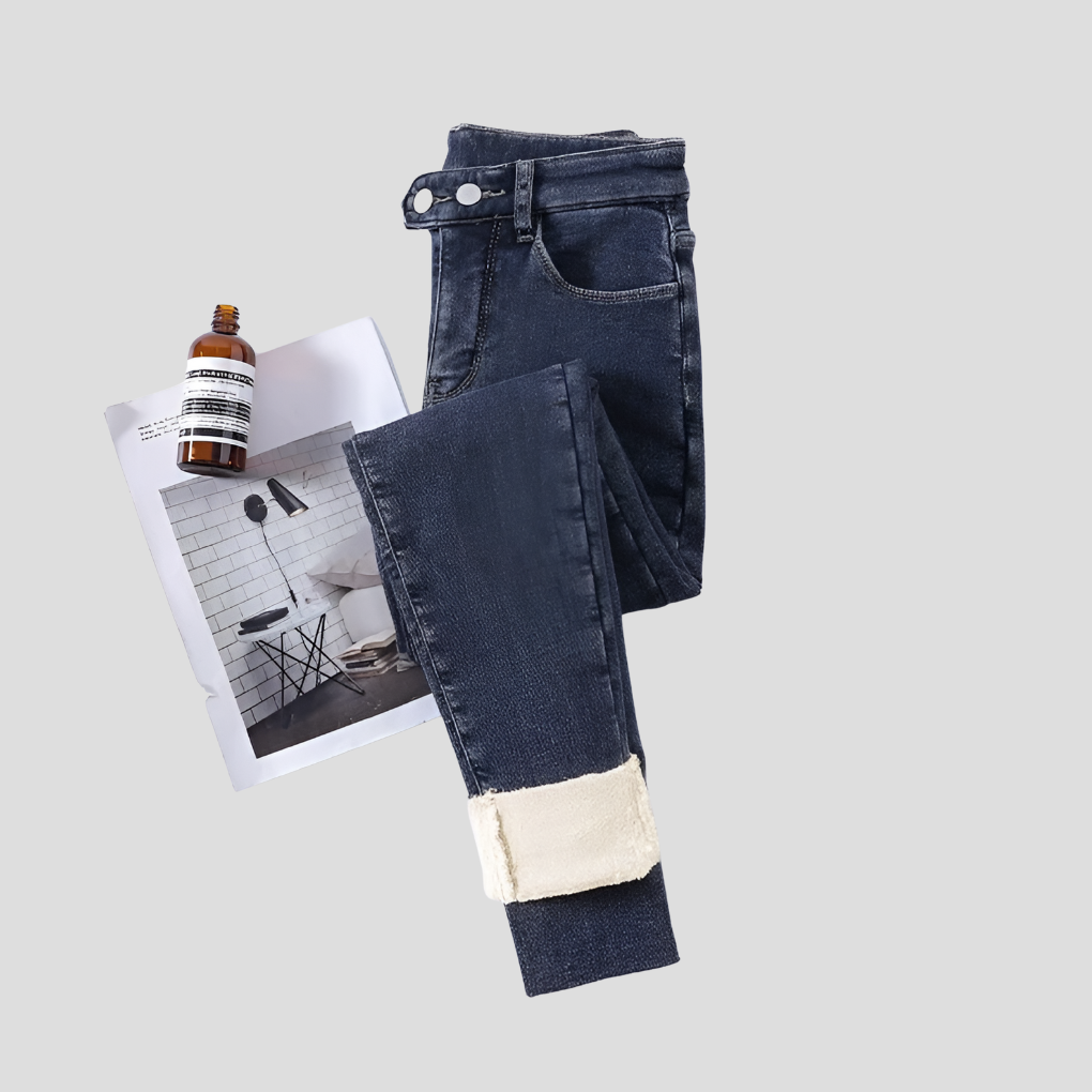 Women's High Waist Thermal Jeans