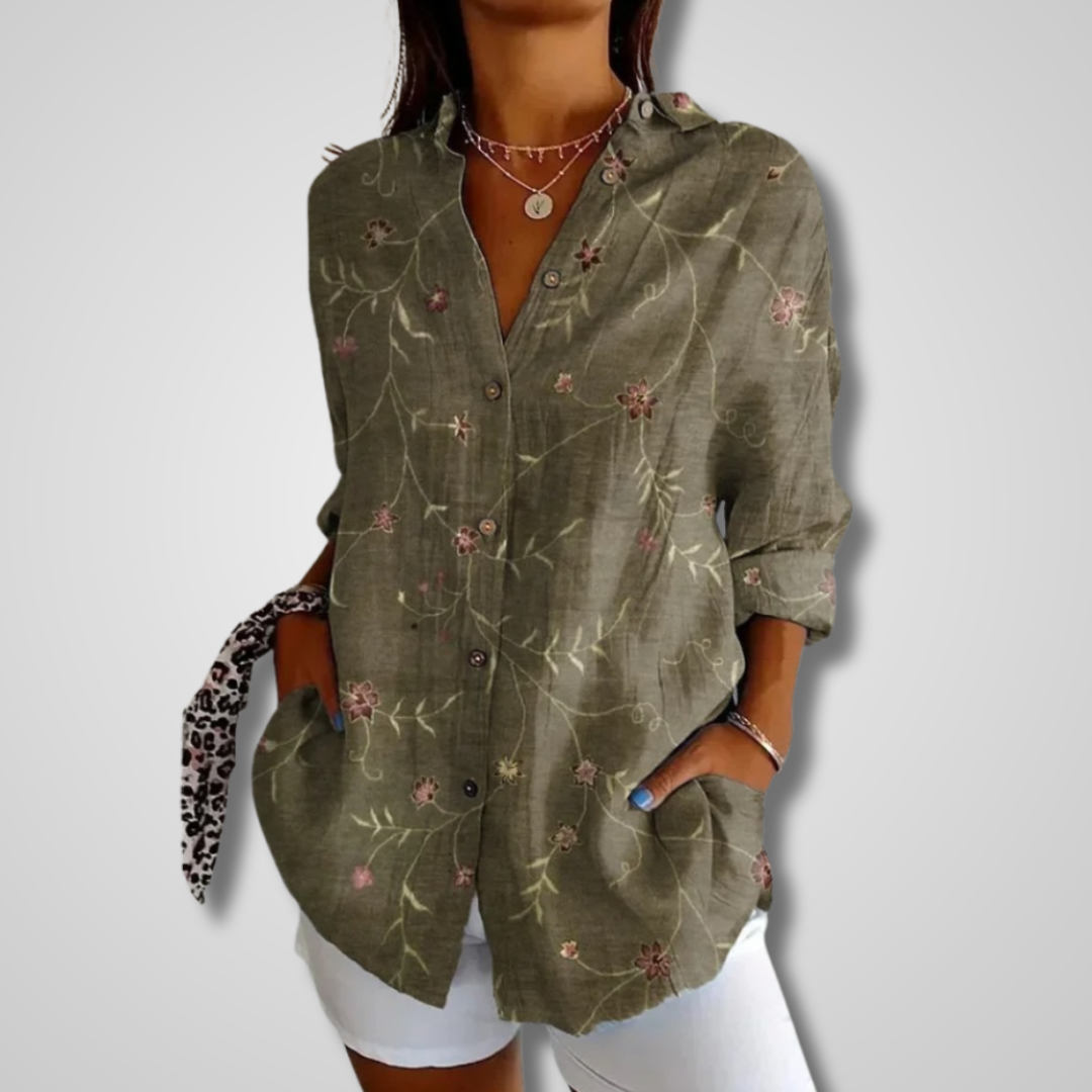 Women's Button Down Blouse Vintage Style