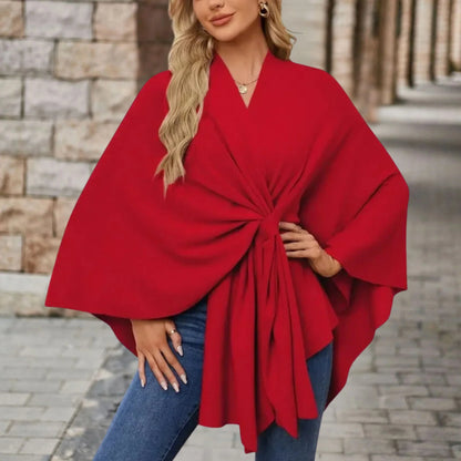 Women's Wrap Poncho Blouse