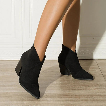 Women's Ankle Boots Zip Block Heel