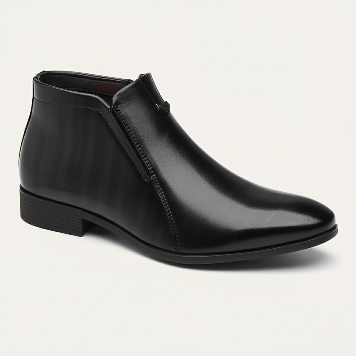 Men's Vintage Leather Ankle Boots Pointed Toe Brown - Vonnera